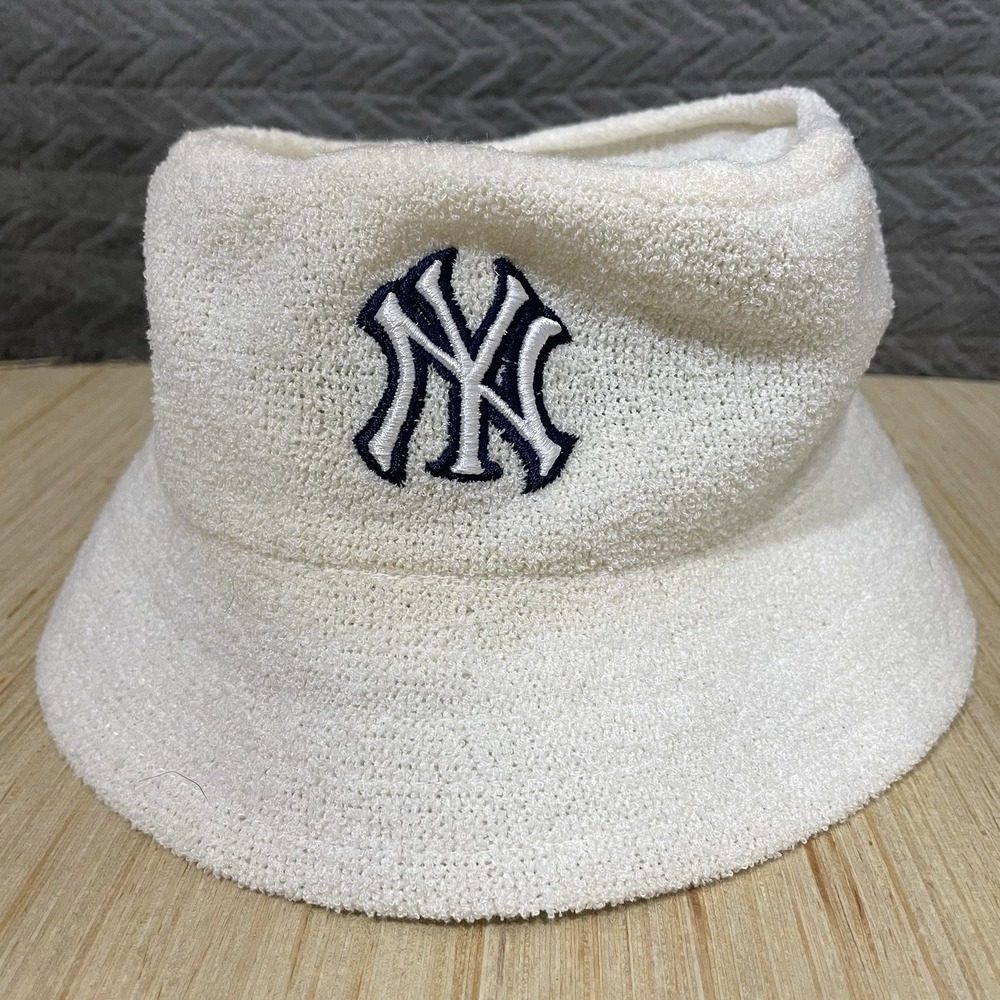 Vtg New York Yankees Bucket Hat MLB Baseball Terry Cloth Towel One Size
